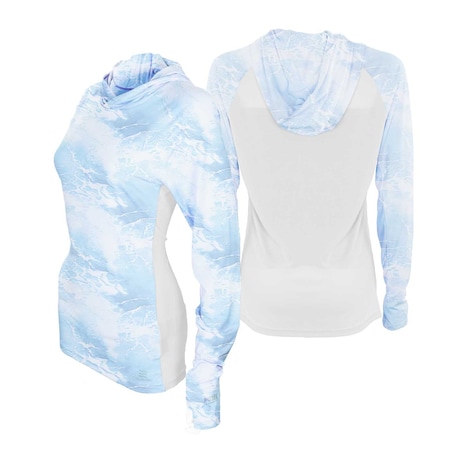 Mobile Cooling Women's Cooling Hooded Long-Sleeve Shirt, 92% Recycled Polyester, 8% Spandex Outer, Size S MCWT03390221
